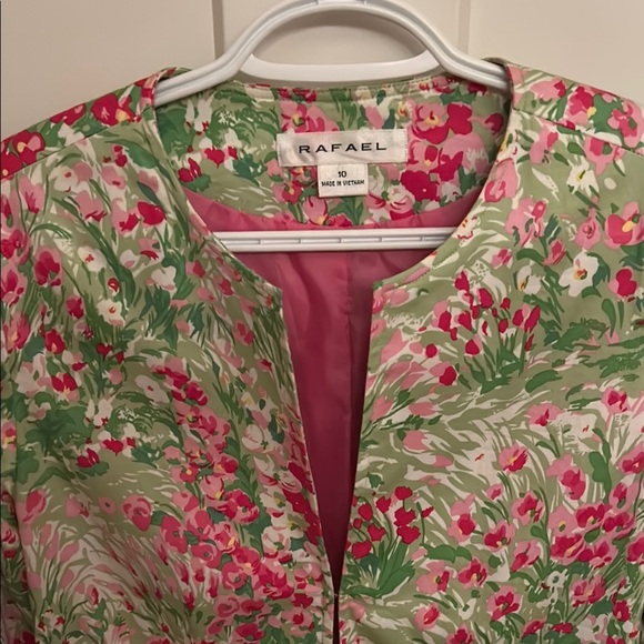 RAFAEL Pink and Green Floral Suit Jacket Vibrant Design, size 10 - Picture 3 of 8